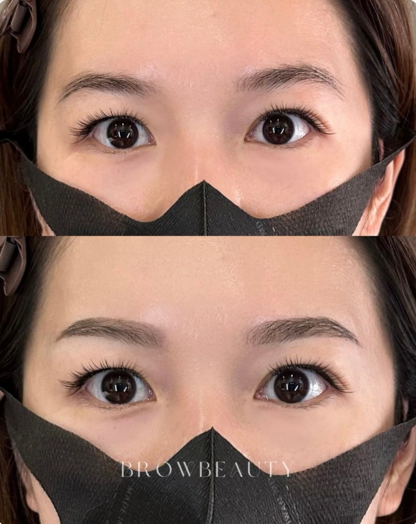 桃園藝文特區，修眉和眉筆設計調整，高低眉案例